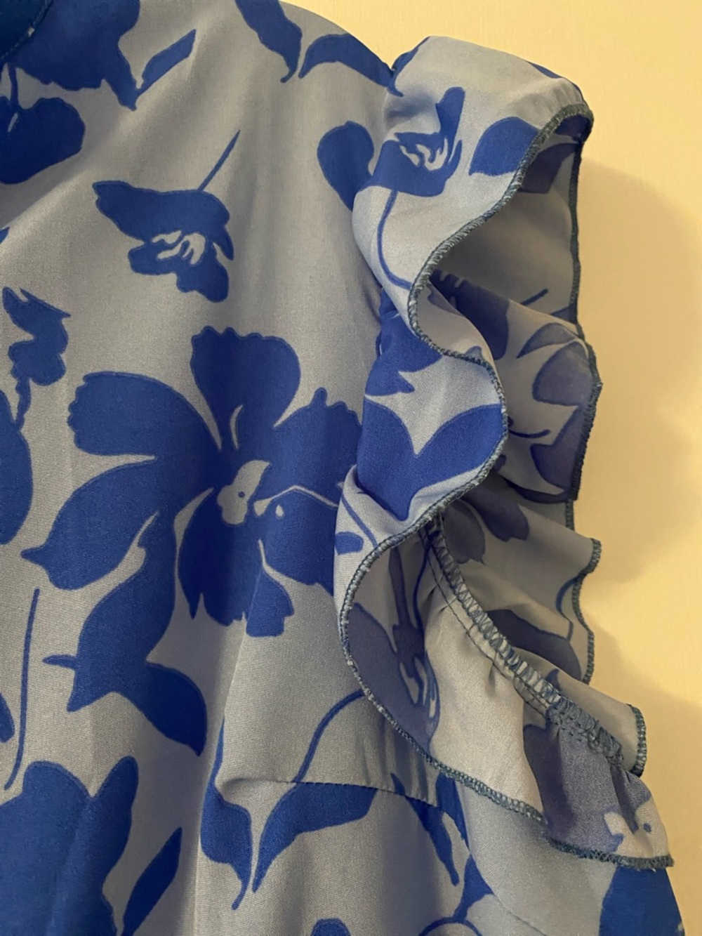 Blue Floral Tiered Midi Dress - Picture 3 of 5